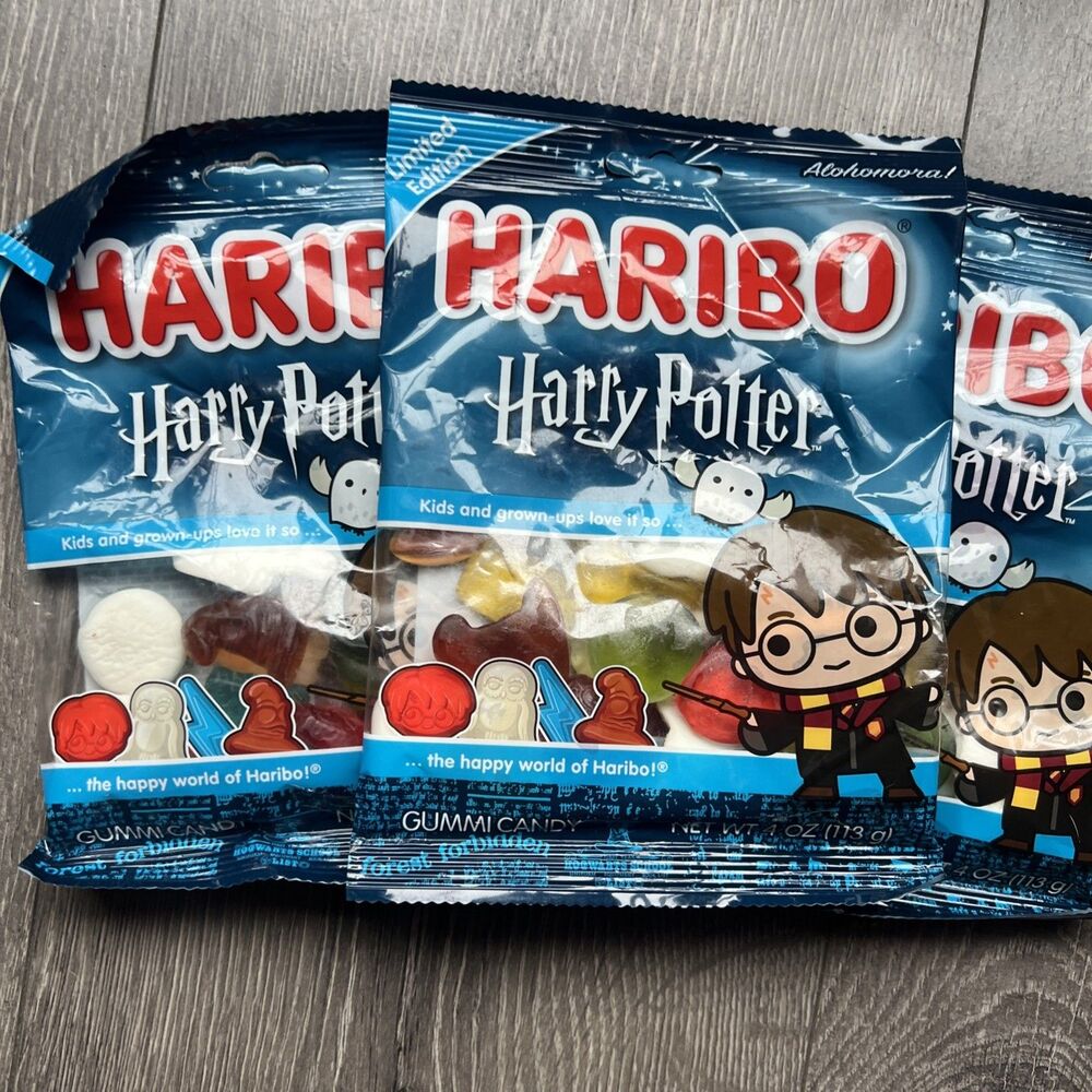 3 Limited Edition HARIBO Harry Potter Gummy candy 4oz Each
